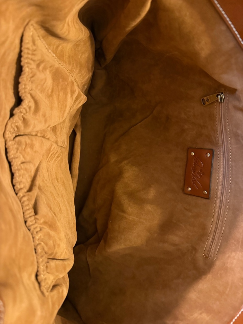 Patricia Nash Leather Tote Bag in Cognac Brown - Classic Studded Design - Picture 8 of 9